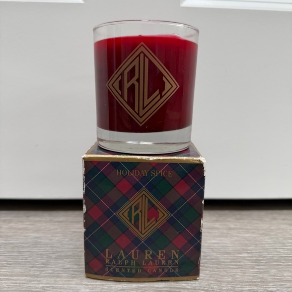 LAUREN RALPH LAUREN HOLIDAY SPICE SCENTED SOY CANDLE RED NEW WITH BOX